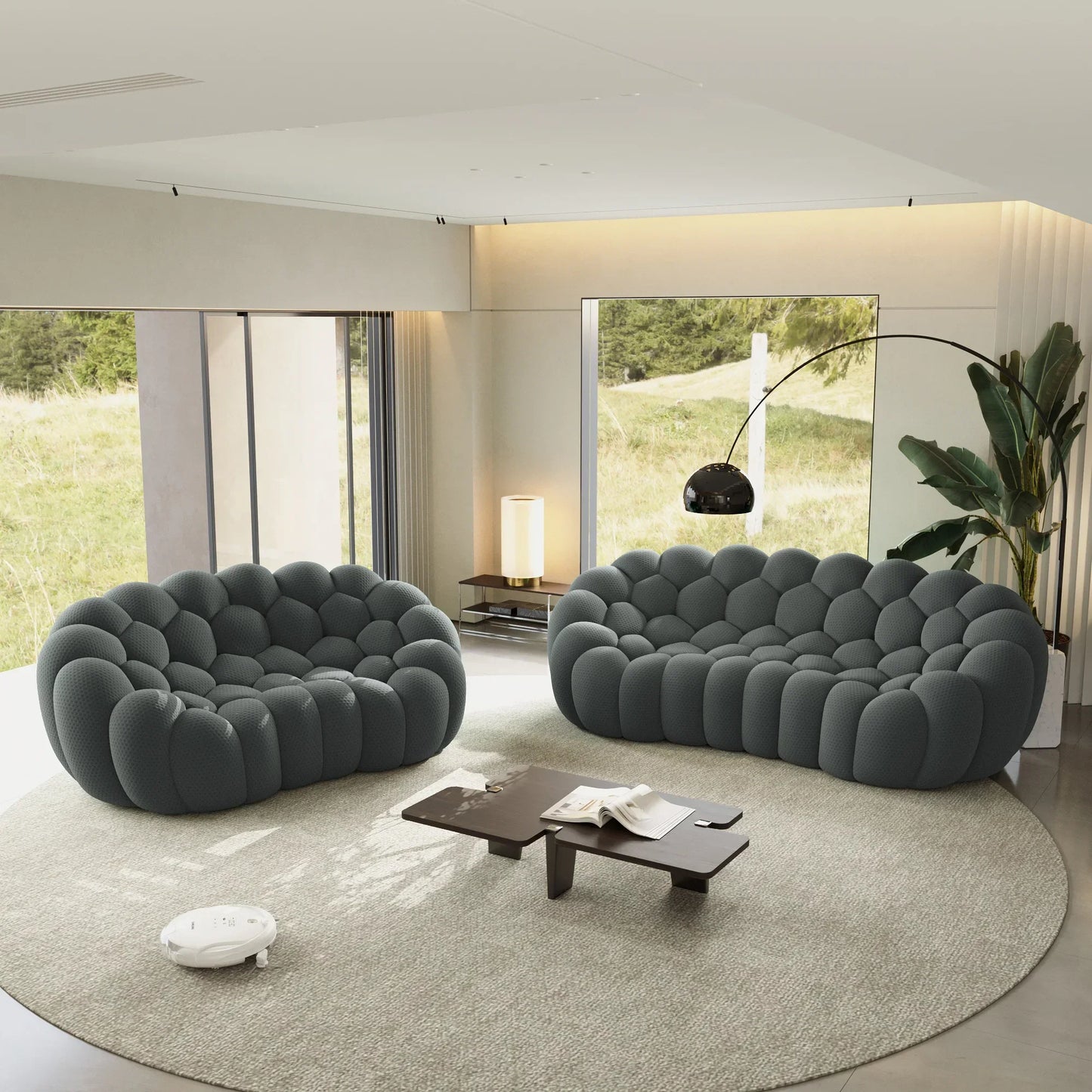 Canapé 3 Places + 2 Places – Gris