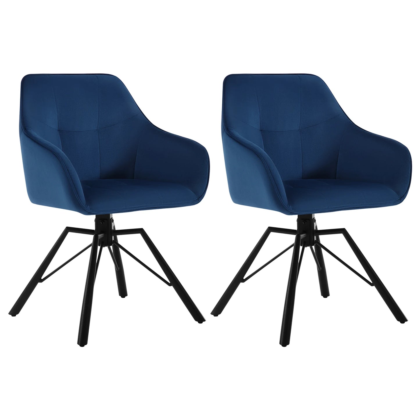 Chaise de salle à manger pivotante 2 pcs – Chaise de cuisine rembourrée confortable avec accoudoirs et dossier