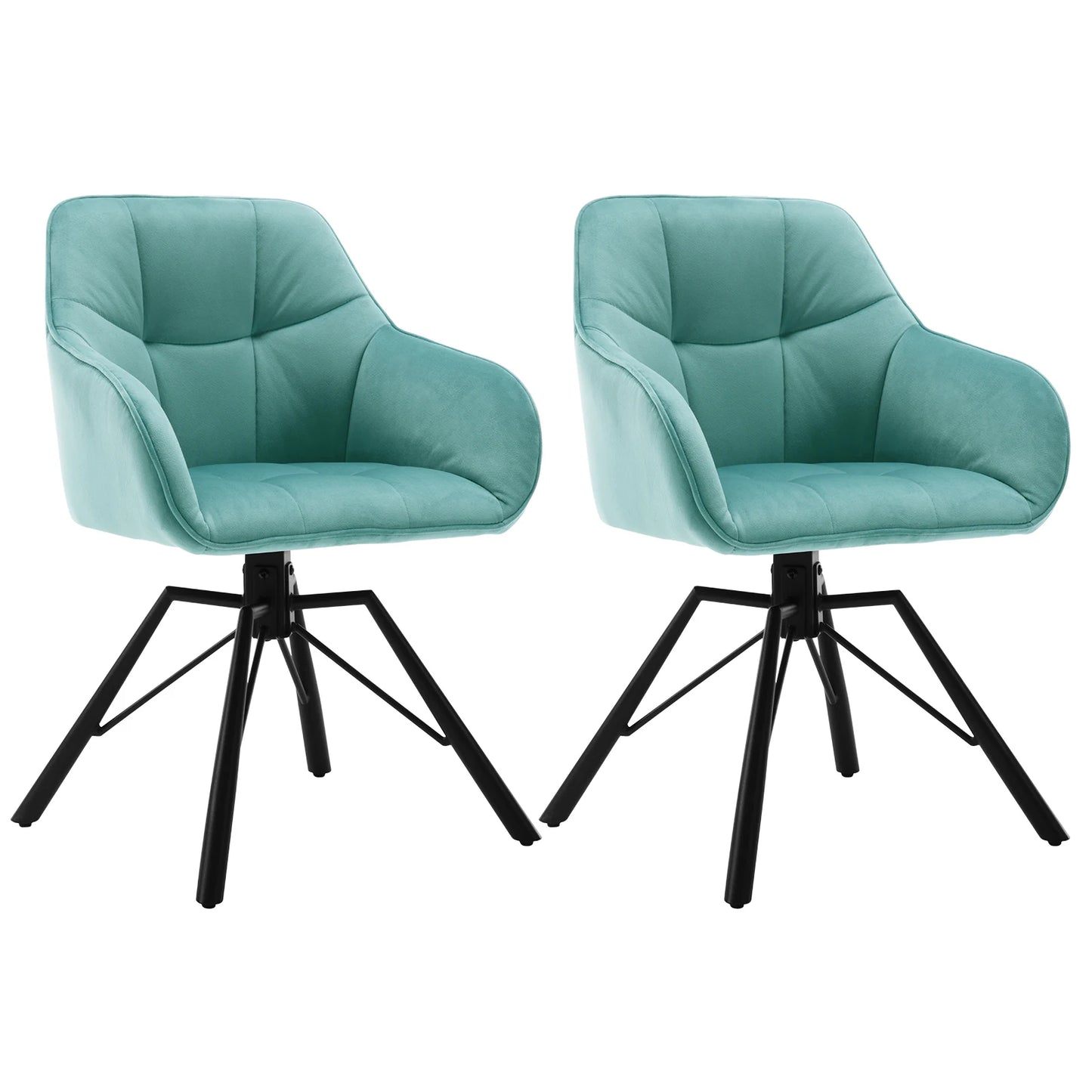 Chaise de salle à manger pivotante 2 pcs – Chaise de cuisine rembourrée confortable avec accoudoirs et dossier
