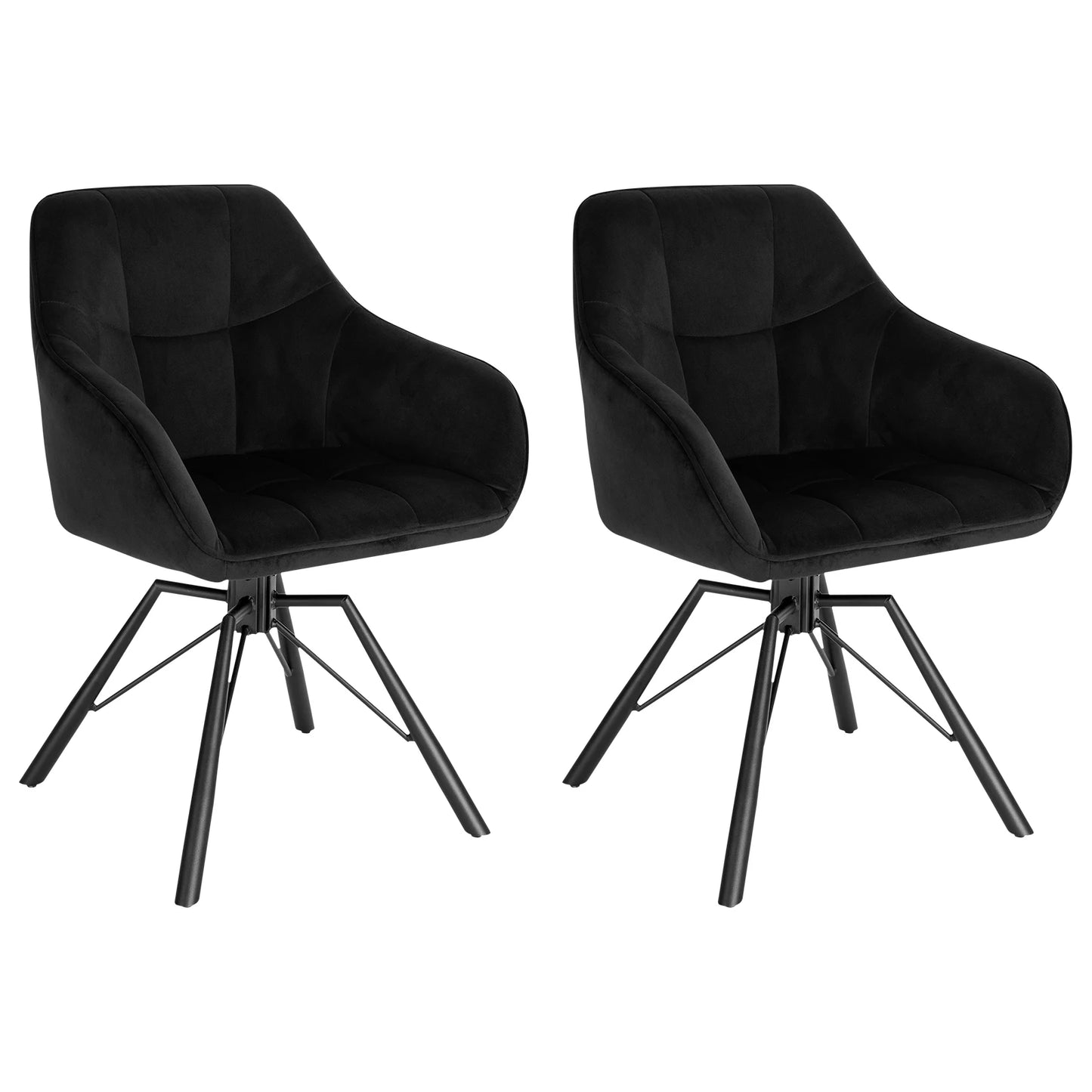 Chaise de salle à manger pivotante 2 pcs – Chaise de cuisine rembourrée confortable avec accoudoirs et dossier