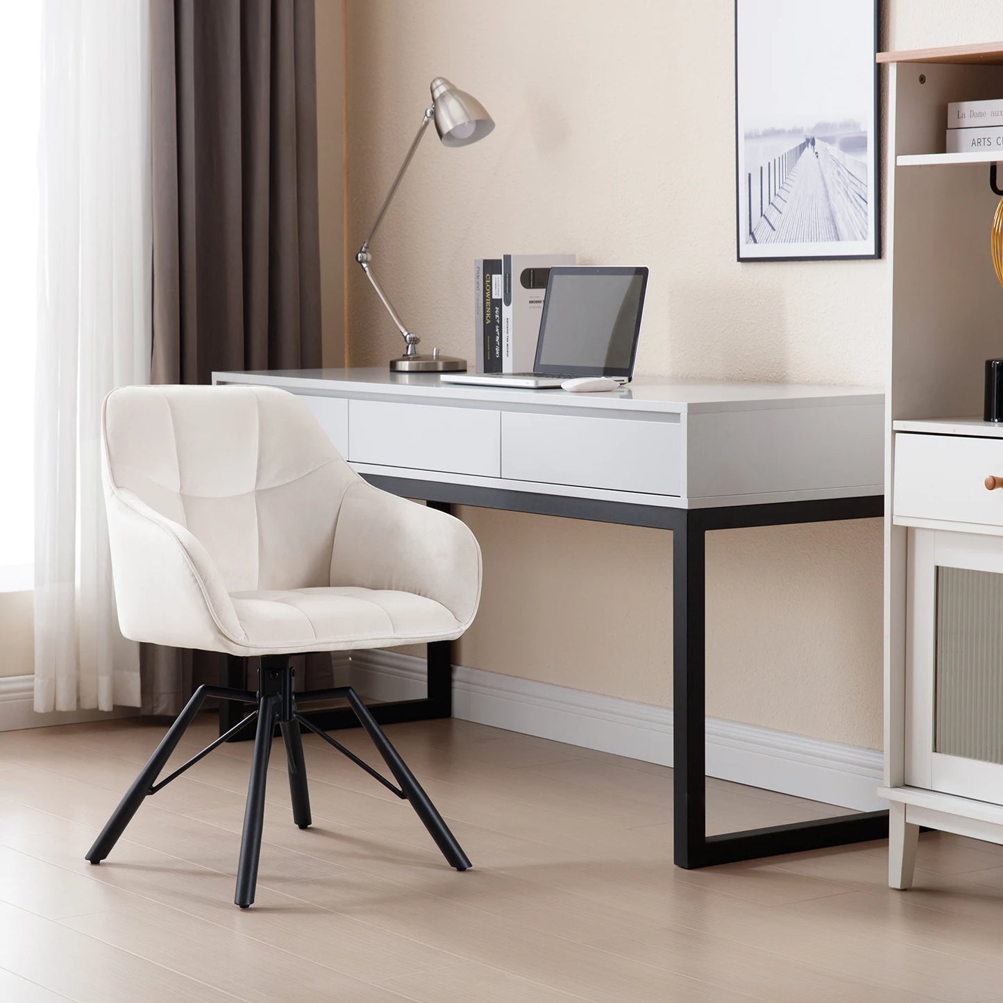 Chaise de salle à manger pivotante 2 pcs – Chaise de cuisine rembourrée confortable avec accoudoirs et dossier