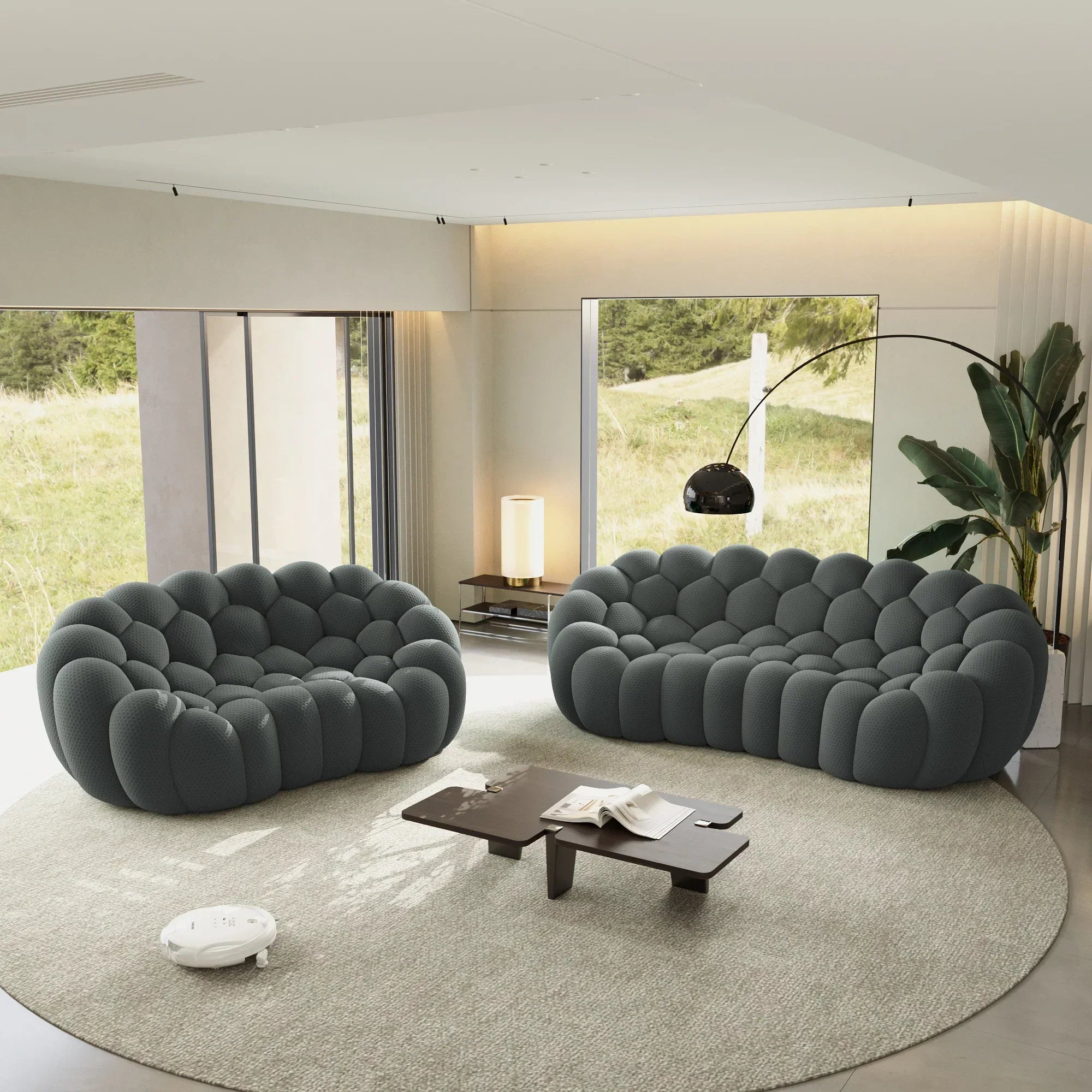 Canapé 3 Places + 2 Places – Gris