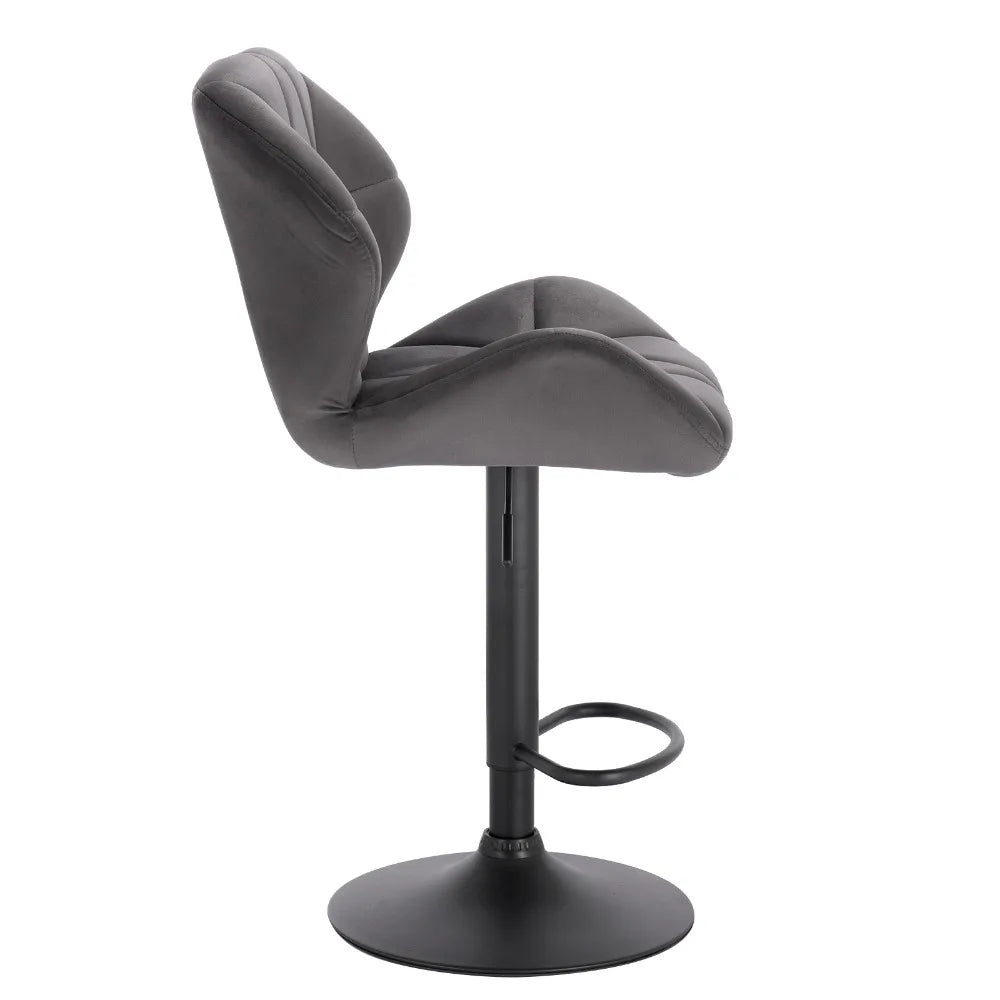 Lot de 2 tabourets de bar réglables avec assise pivotante, repose-pieds en acier