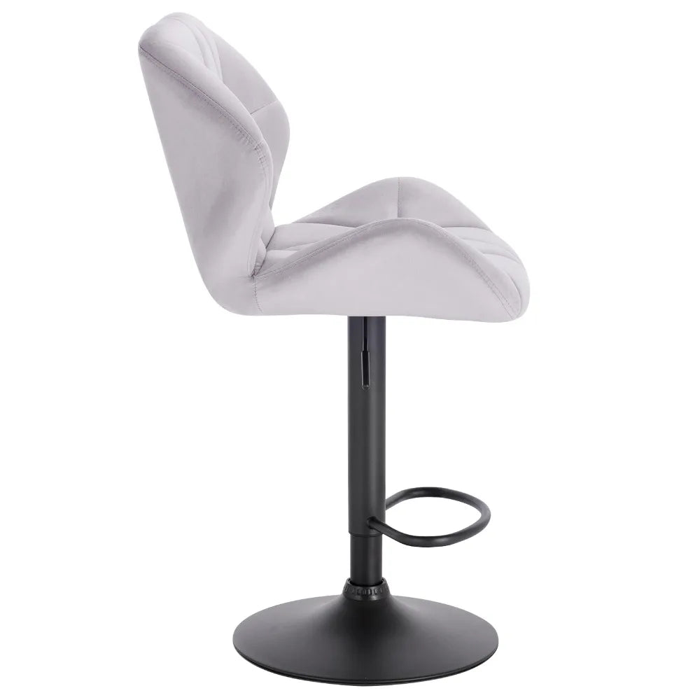 Lot de 2 tabourets de bar réglables avec assise pivotante, repose-pieds en acier