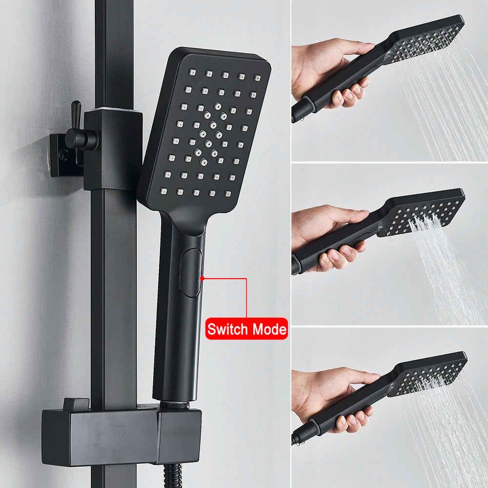 Ensemble Mitigeur de Douche en Chrome avec Robinet Baignoire, Douche Pluie