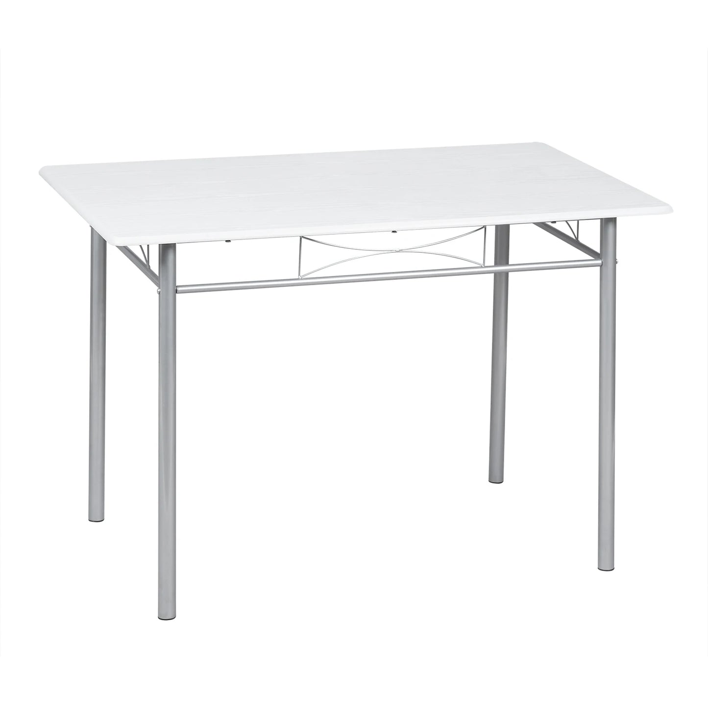 Table rectangulaire avec 4 chaises, structure métal, cuisine et salle à manger