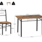 Table rectangulaire avec 4 chaises, structure métal, cuisine et salle à manger