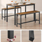 Ensemble Table à Manger 3 Pièces – Table 70 x 110 x 75 cm + 2 Bancs 30 x 97 x 50 cm