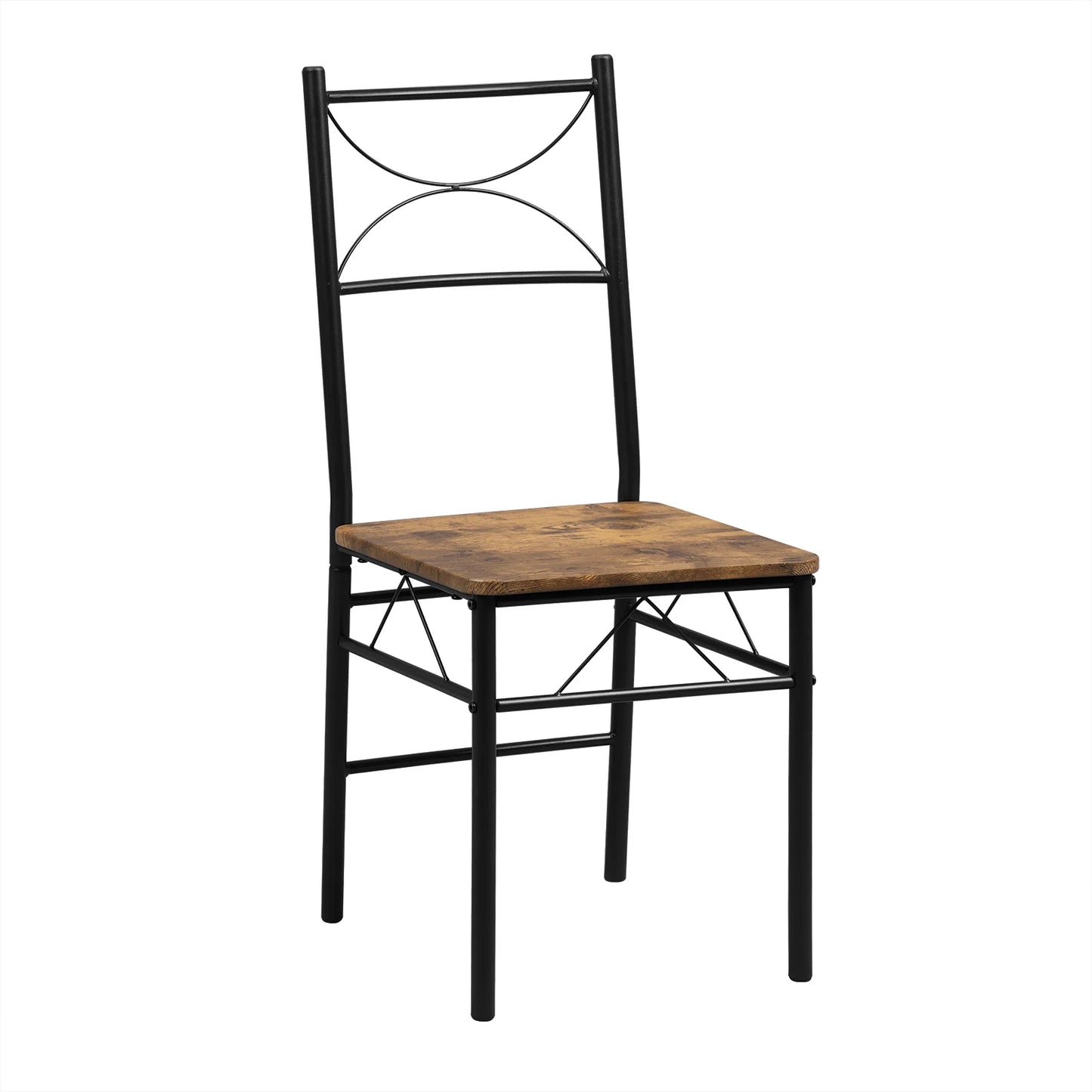 Table rectangulaire avec 4 chaises, structure métal, cuisine et salle à manger