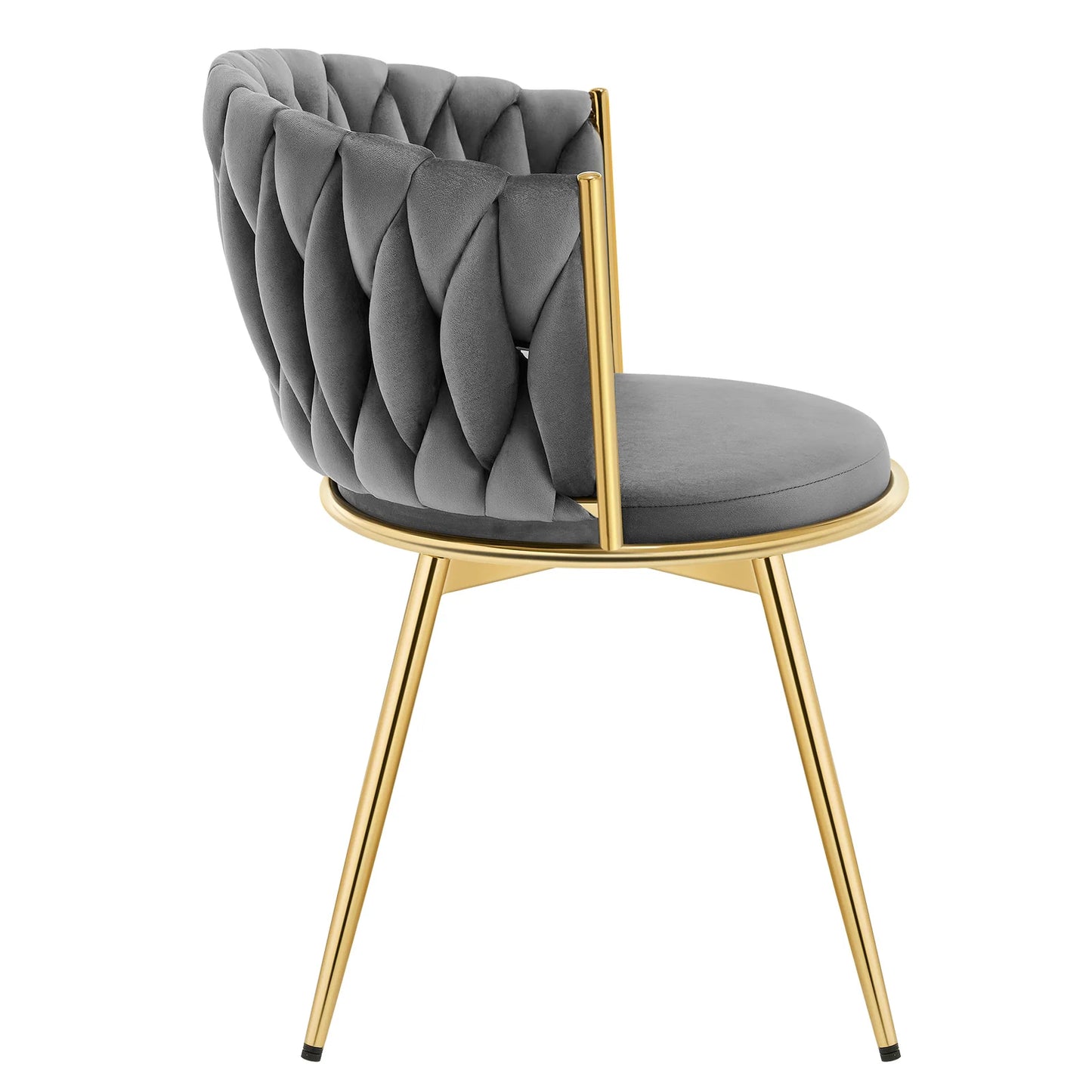 2 PCS Chaises de Salle à Manger Pivotantes en Velours avec Pieds Métalliques – Chaise Ergonomique Rotative pour Salon et Salle à Manger