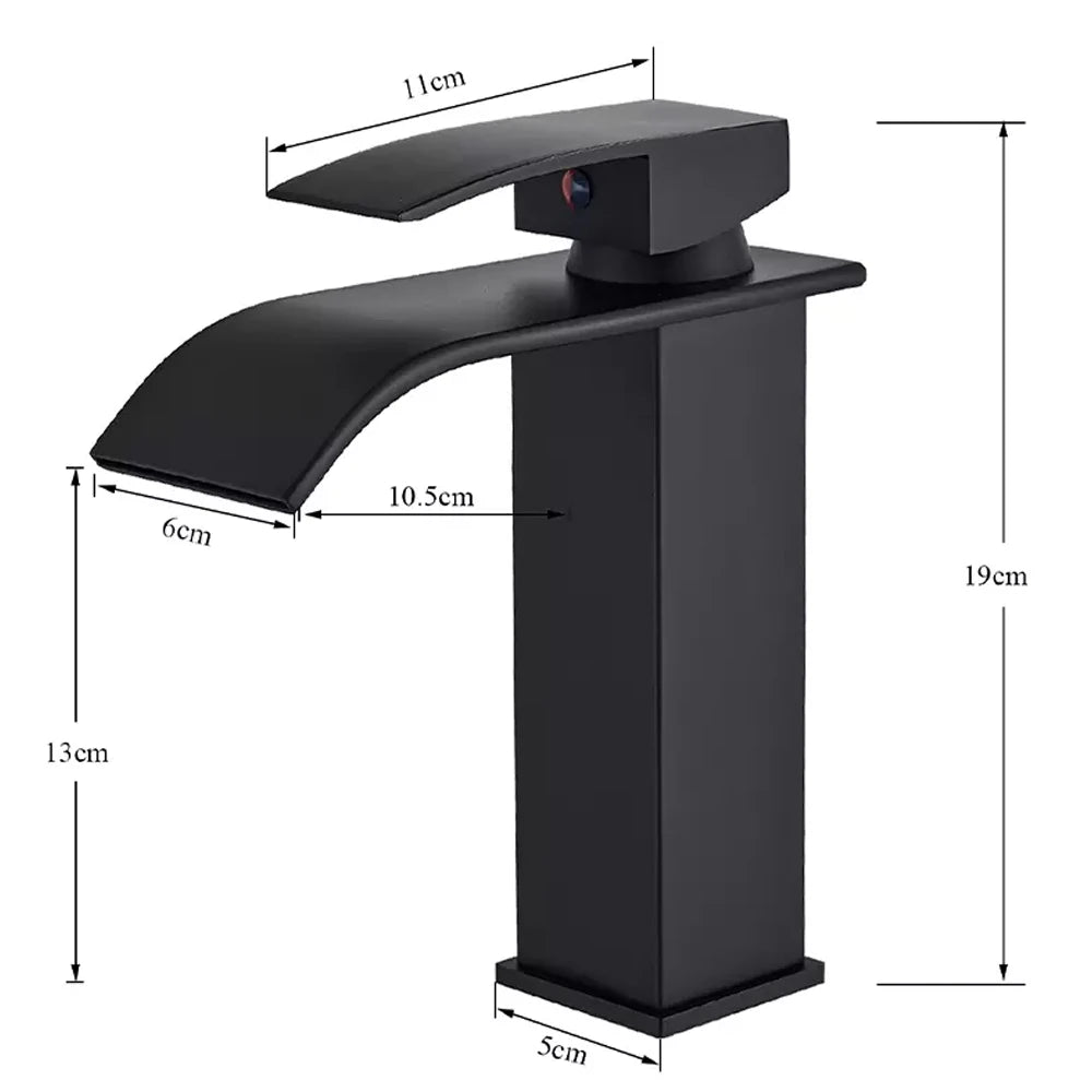 Robinet Cascade Noir pour Lavabo