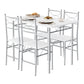 Table rectangulaire avec 4 chaises, structure métal, cuisine et salle à manger