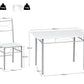 Table rectangulaire avec 4 chaises, structure métal, cuisine et salle à manger