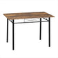 Table rectangulaire avec 4 chaises, structure métal, cuisine et salle à manger