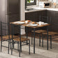 Table rectangulaire avec 4 chaises, structure métal, cuisine et salle à manger