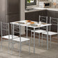 Table rectangulaire avec 4 chaises, structure métal, cuisine et salle à manger