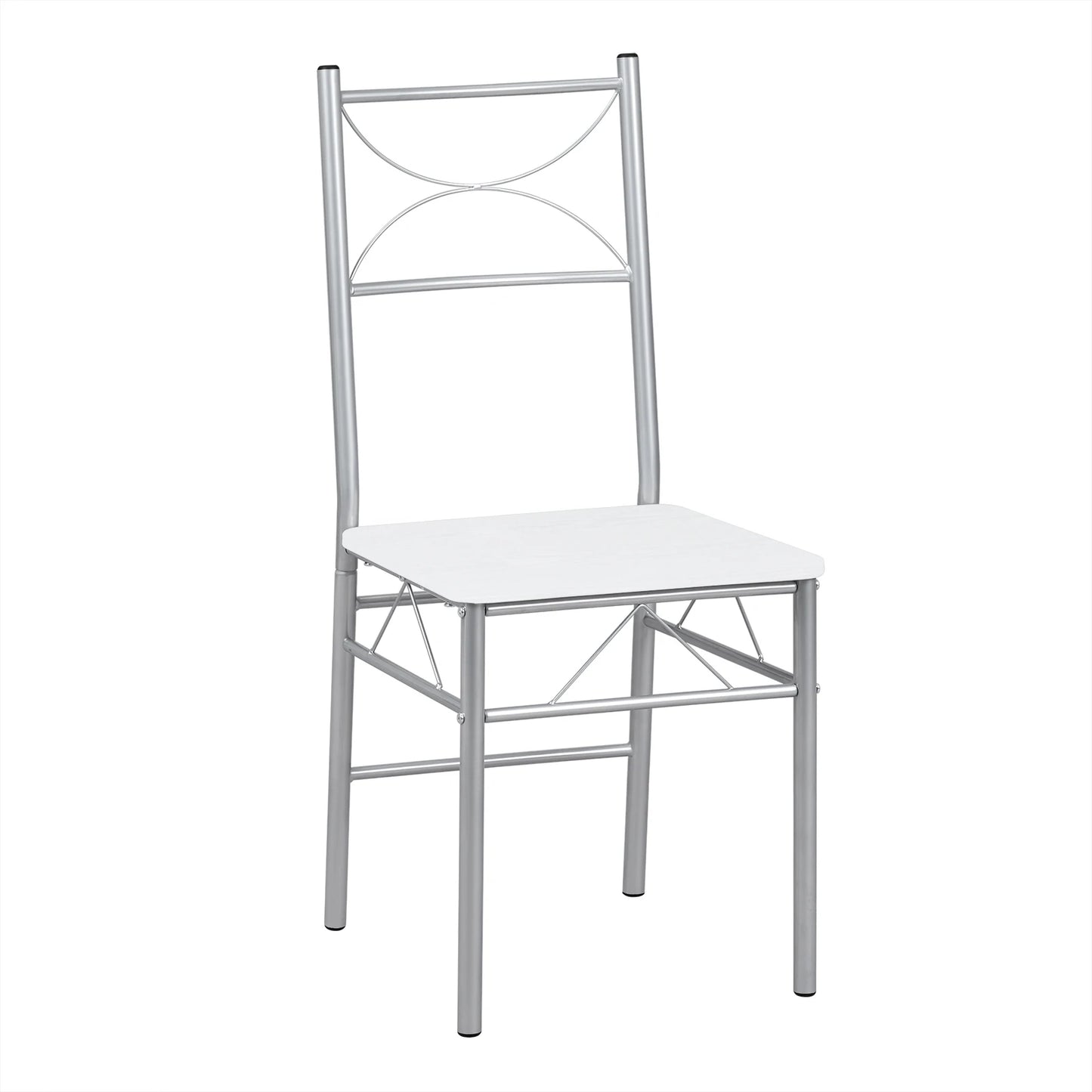 Table rectangulaire avec 4 chaises, structure métal, cuisine et salle à manger