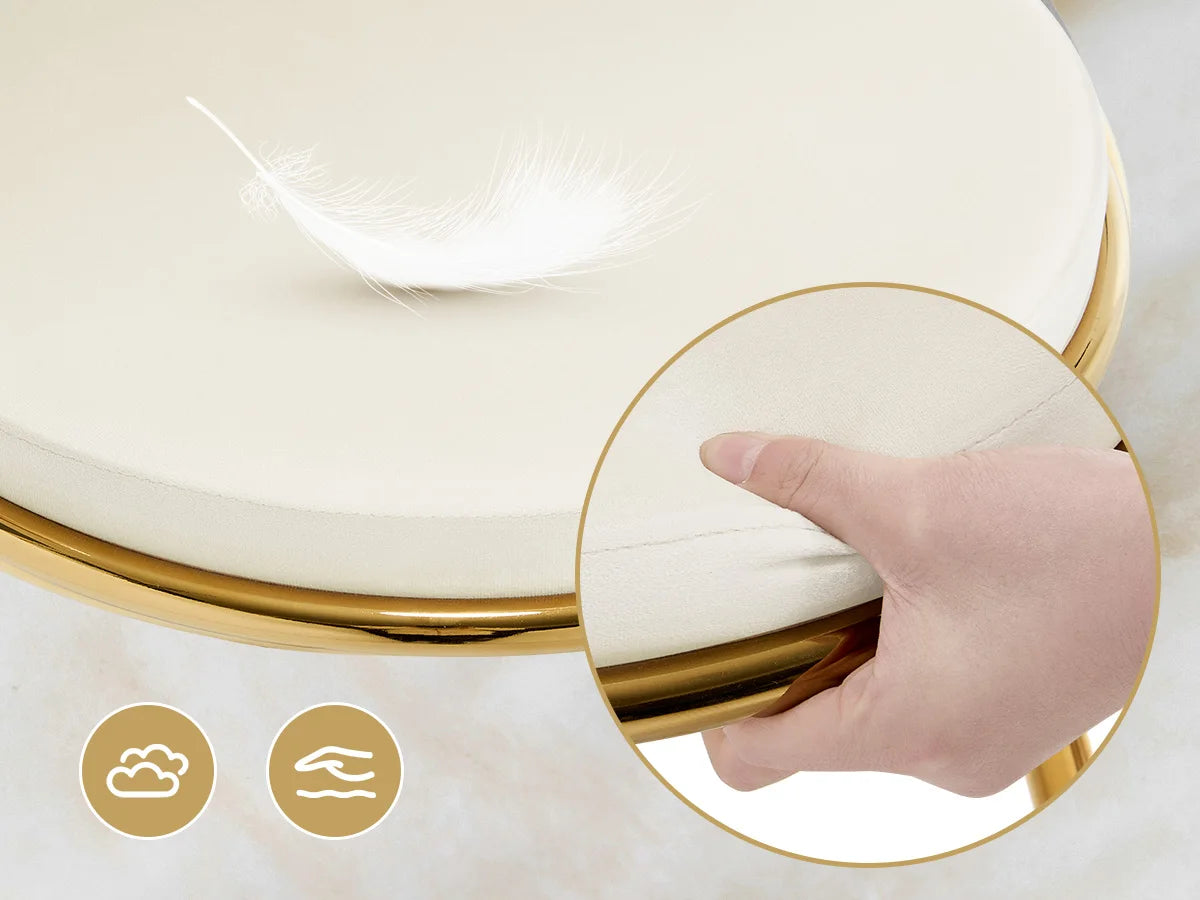 2 PCS Chaises de Salle à Manger Pivotantes en Velours avec Pieds Métalliques – Chaise Ergonomique Rotative pour Salon et Salle à Manger