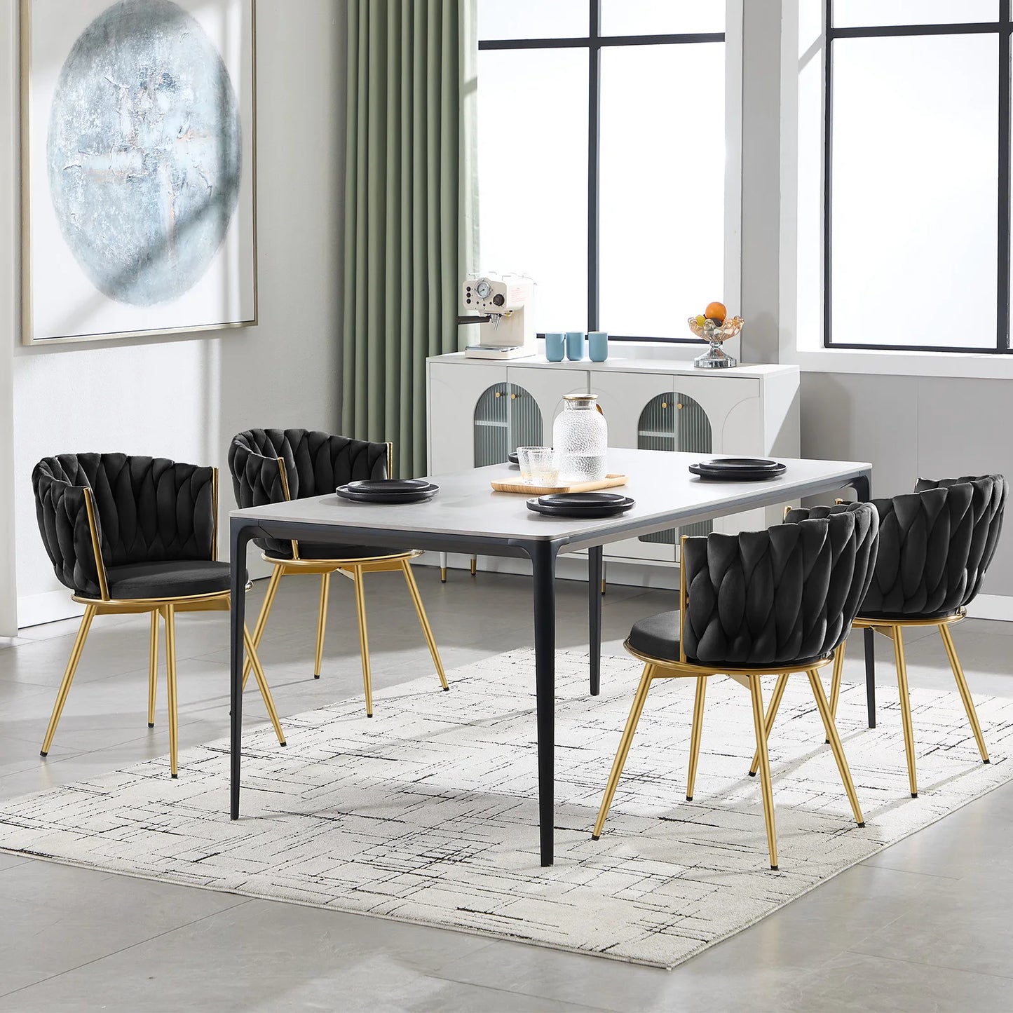 2 PCS Chaises de Salle à Manger Pivotantes en Velours avec Pieds Métalliques – Chaise Ergonomique Rotative pour Salon et Salle à Manger