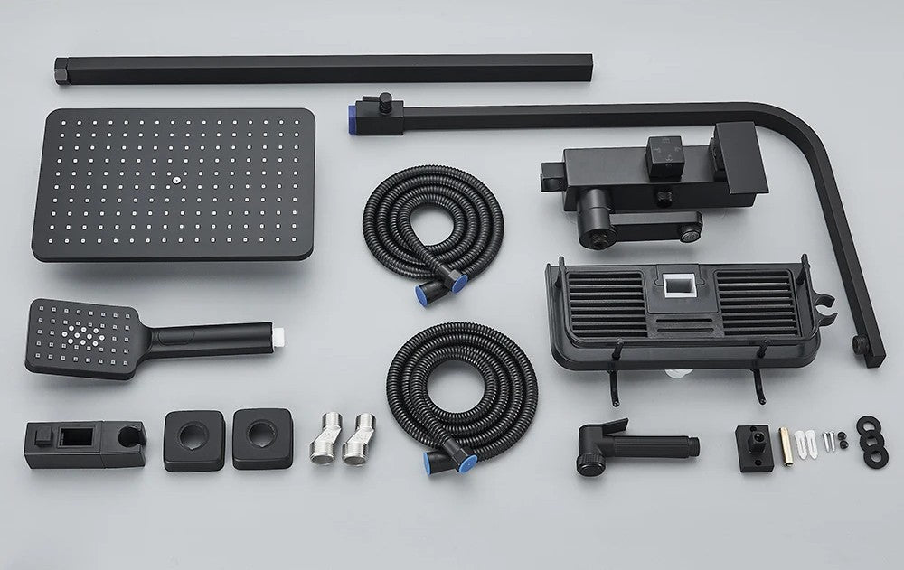 Ensemble Mitigeur de Douche en Chrome avec Robinet Baignoire, Douche Pluie