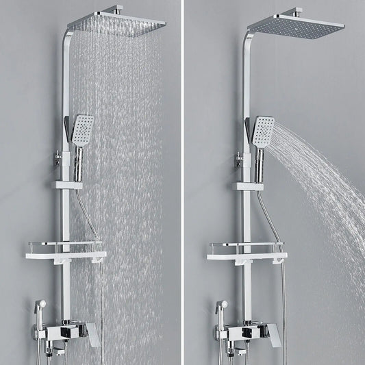 Ensemble Mitigeur de Douche en Chrome avec Robinet Baignoire, Douche Pluie