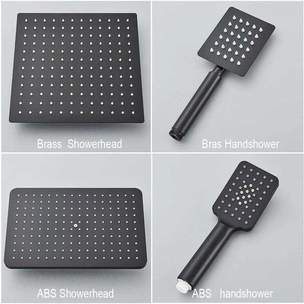 Ensemble Mitigeur de Douche en Chrome avec Robinet Baignoire, Douche Pluie