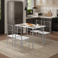 Table rectangulaire avec 4 chaises, structure métal, cuisine et salle à manger
