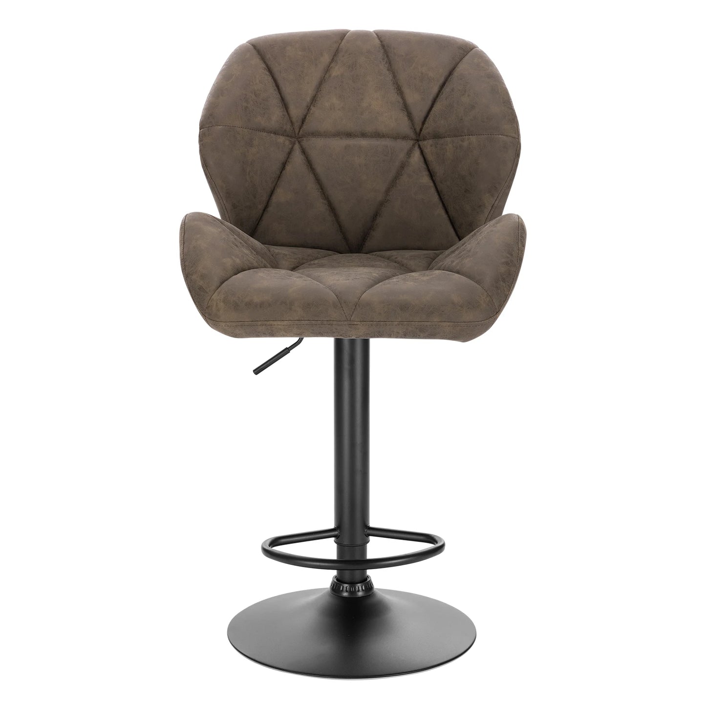 Lot de 2 tabourets de bar réglables avec assise pivotante, repose-pieds en acier