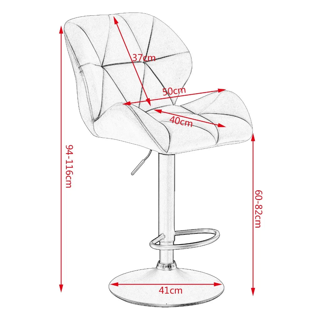 Lot de 2 tabourets de bar réglables avec assise pivotante, repose-pieds en acier