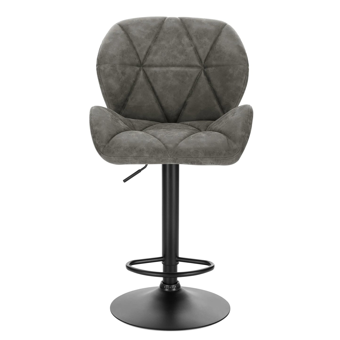 Lot de 2 tabourets de bar réglables avec assise pivotante, repose-pieds en acier