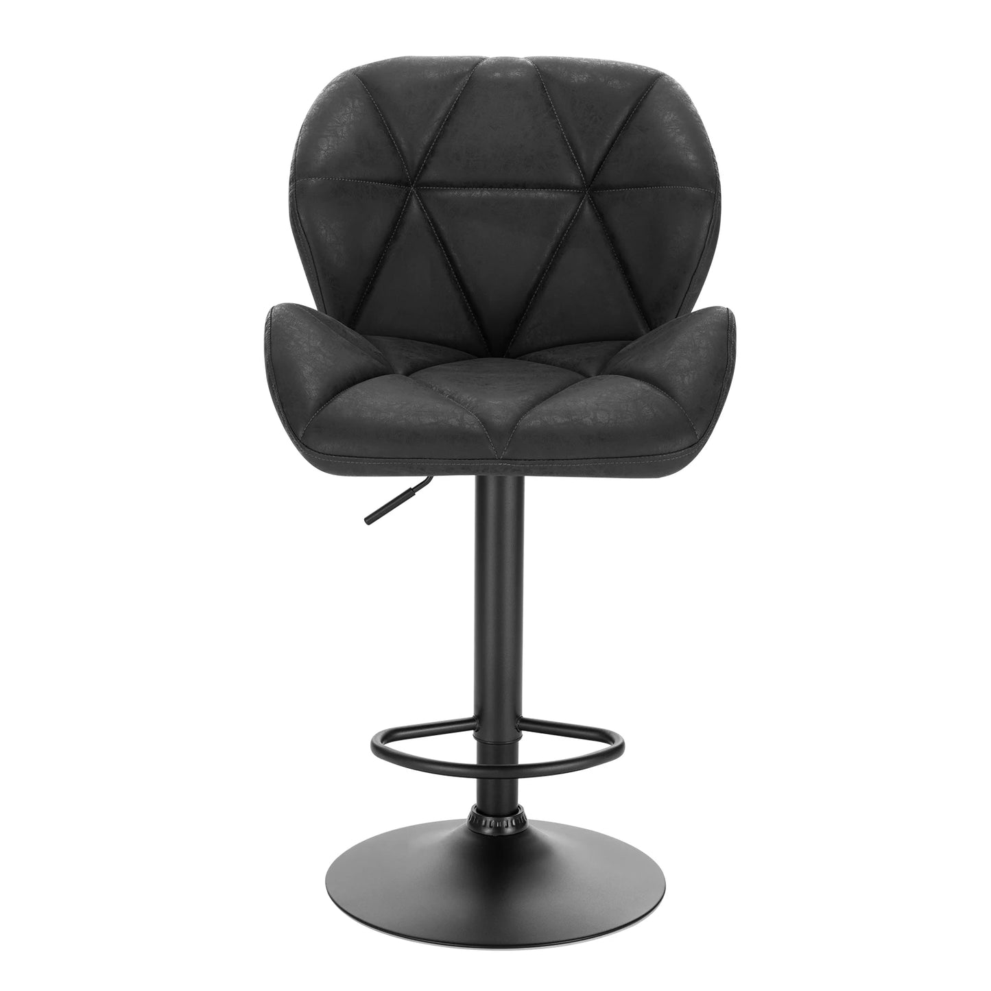 Lot de 2 tabourets de bar réglables avec assise pivotante, repose-pieds en acier