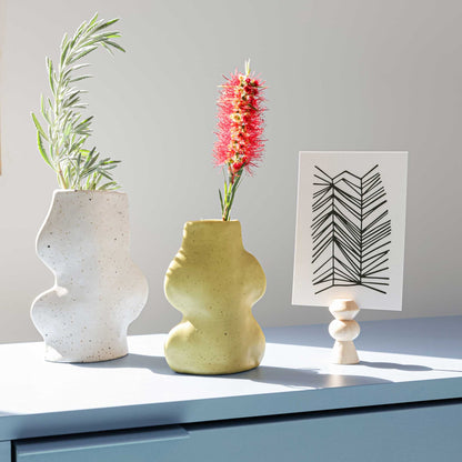 Vase Fluxo moyen en céramique blanche