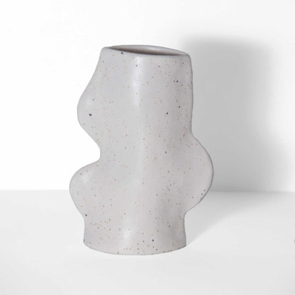 Vase Fluxo moyen en céramique blanche