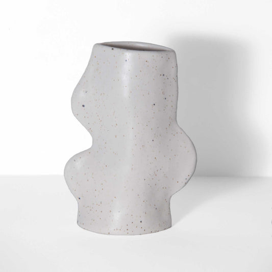 Vase Fluxo moyen en céramique blanche